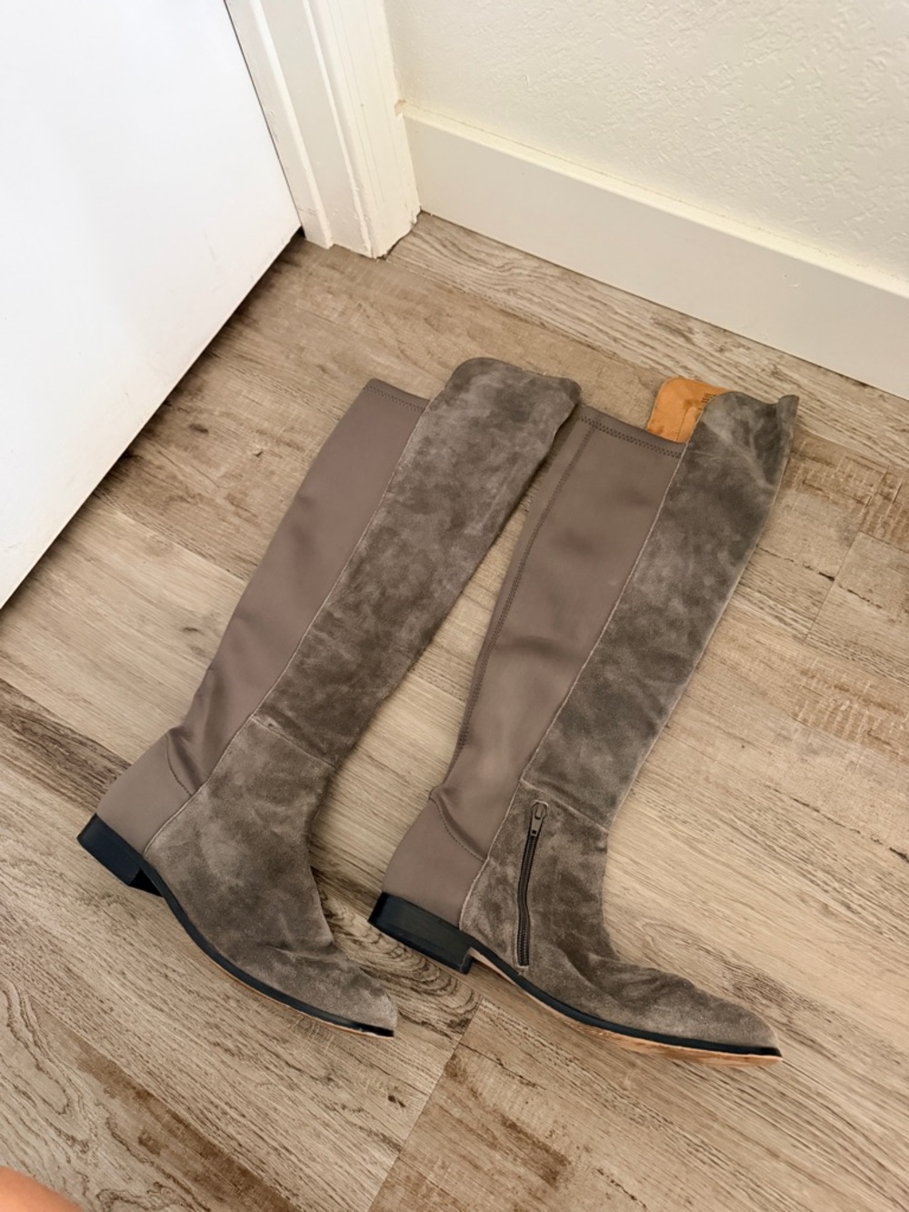 Corso Como Over-the-Knee Suede Riding Boots in Taupe